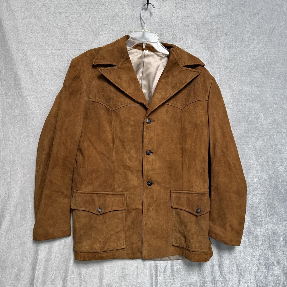 Vintage Scully Jacket Mens 40 Brown Suede Western Overcoat Lined Cowboy Ranch